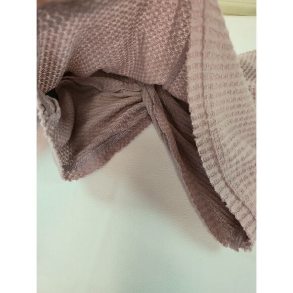Urban Outfitters Out From Under Twist Front Thermal Top Pink L Cozy Y2K Cottage - Picture 13 of 14